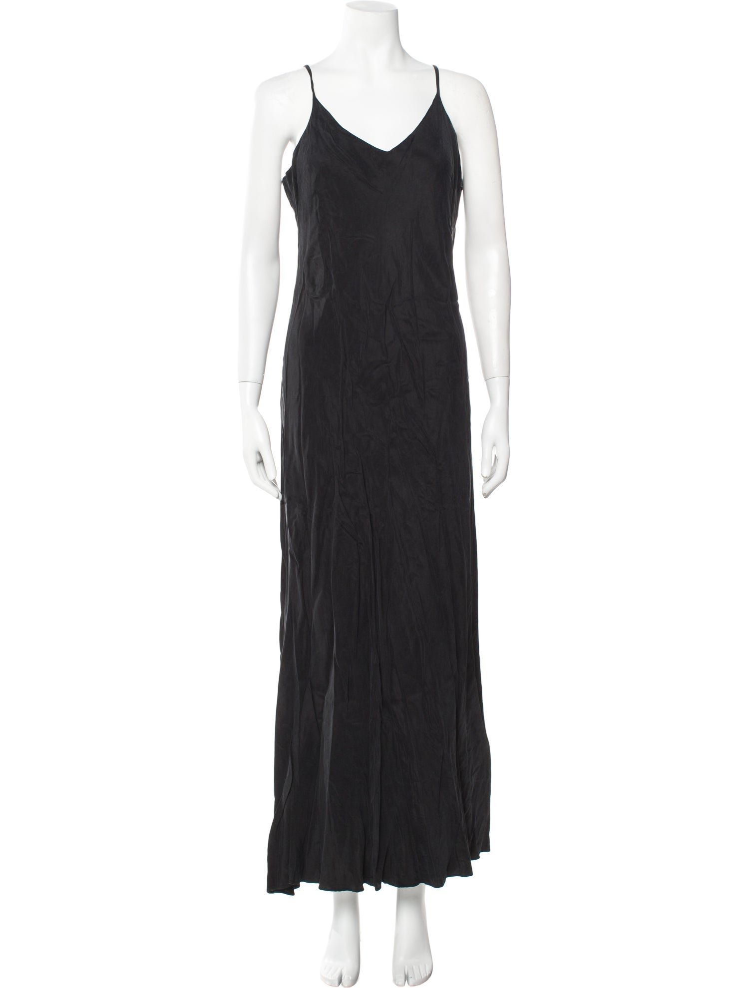 Hatch V-Neck Long Dress
