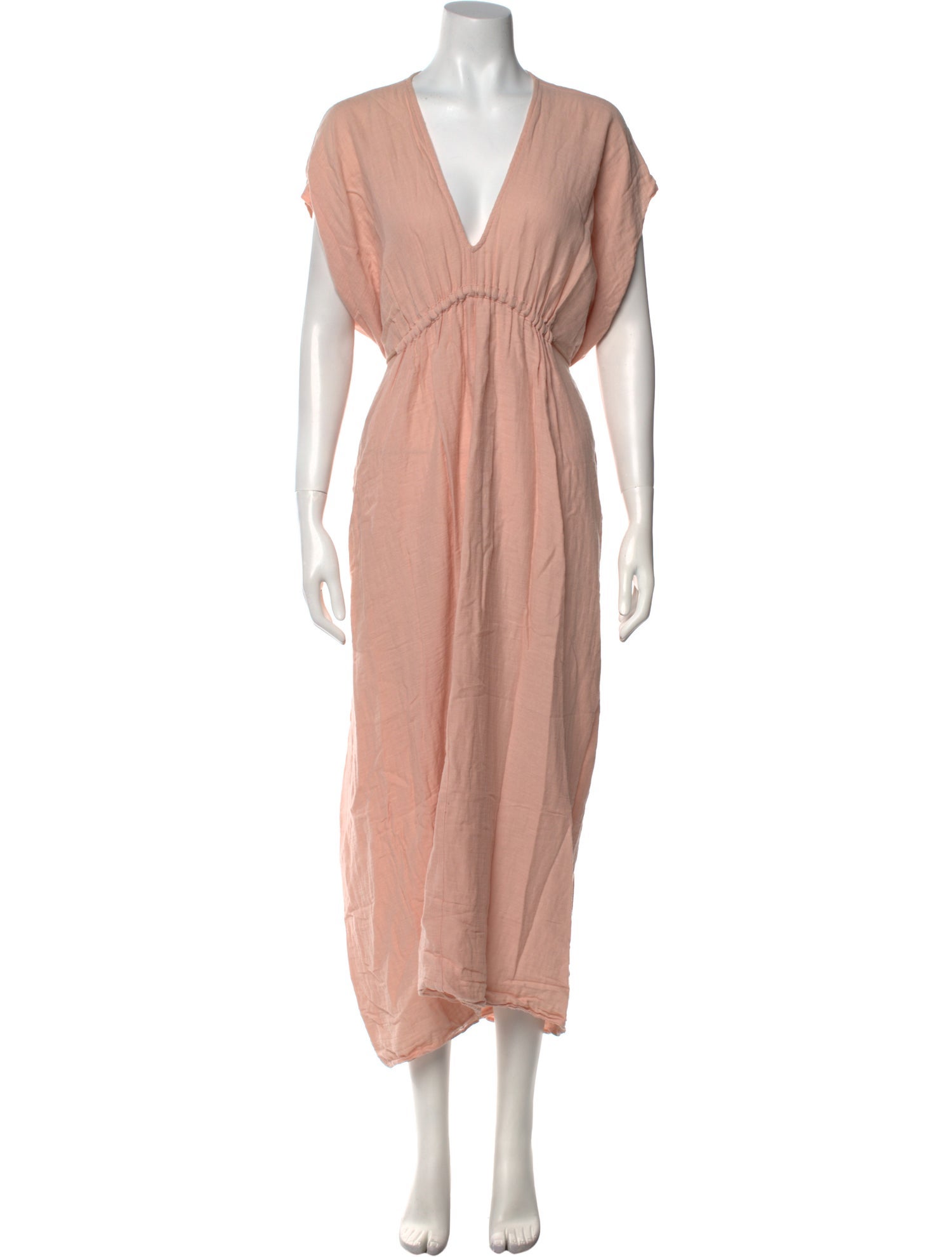 Hatch V-Neck Long Dress