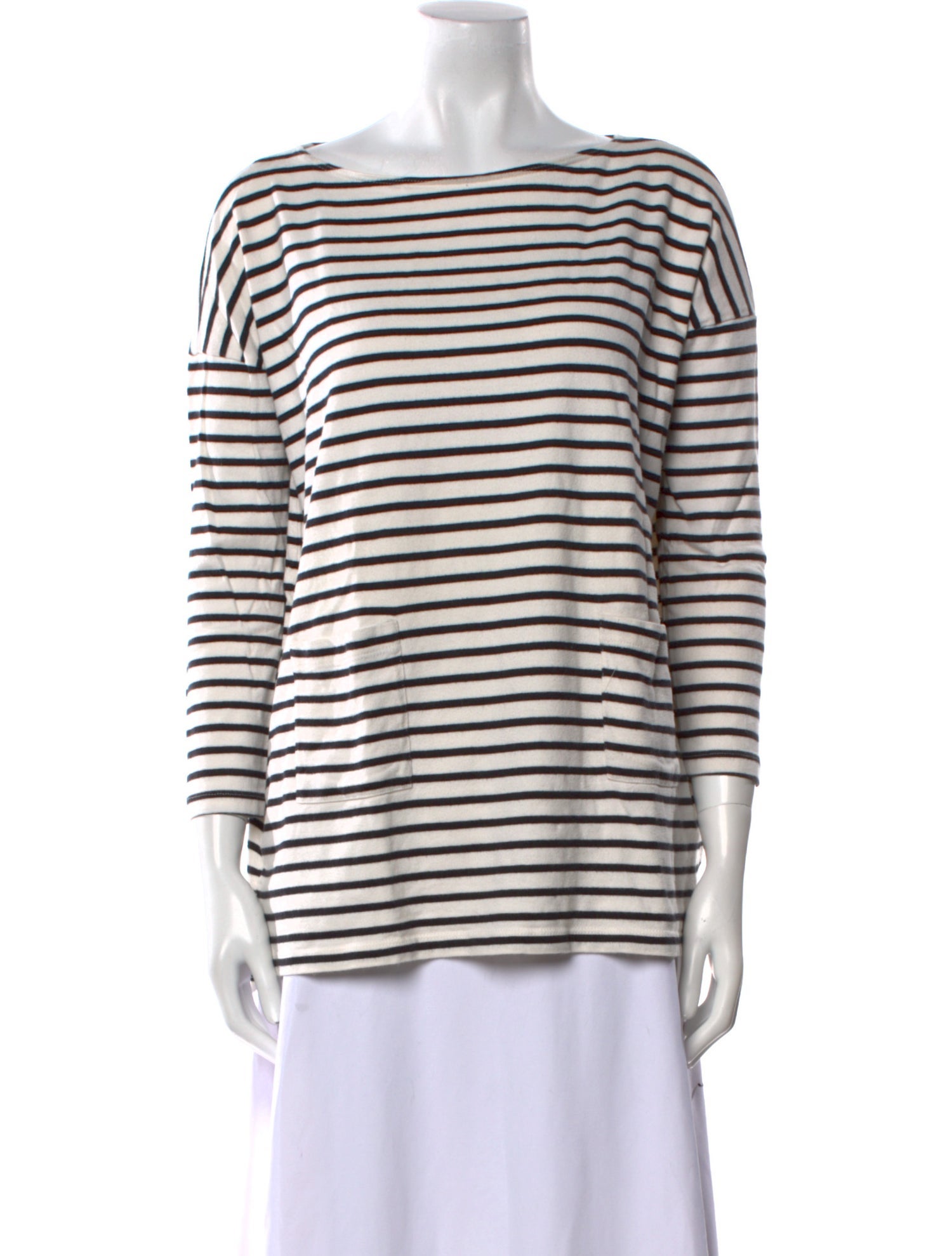 Hatch Striped Bateau Neckline T-Shirt