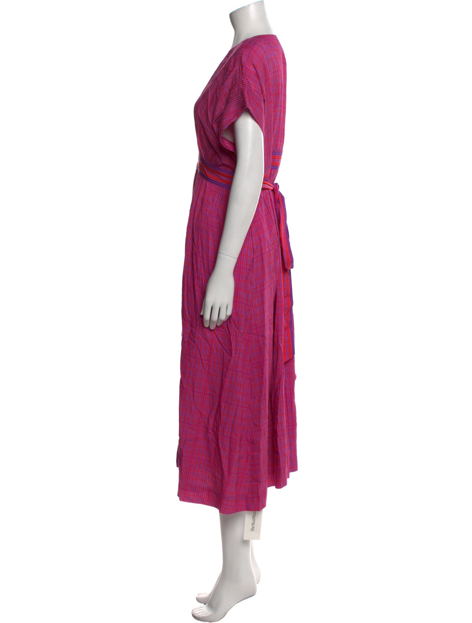 Hatch V-Neck Long Dress