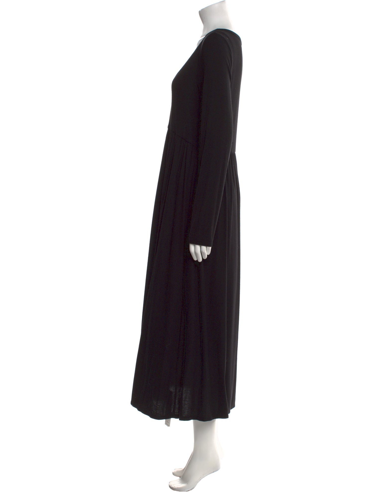 Hatch V-Neck Long Dress