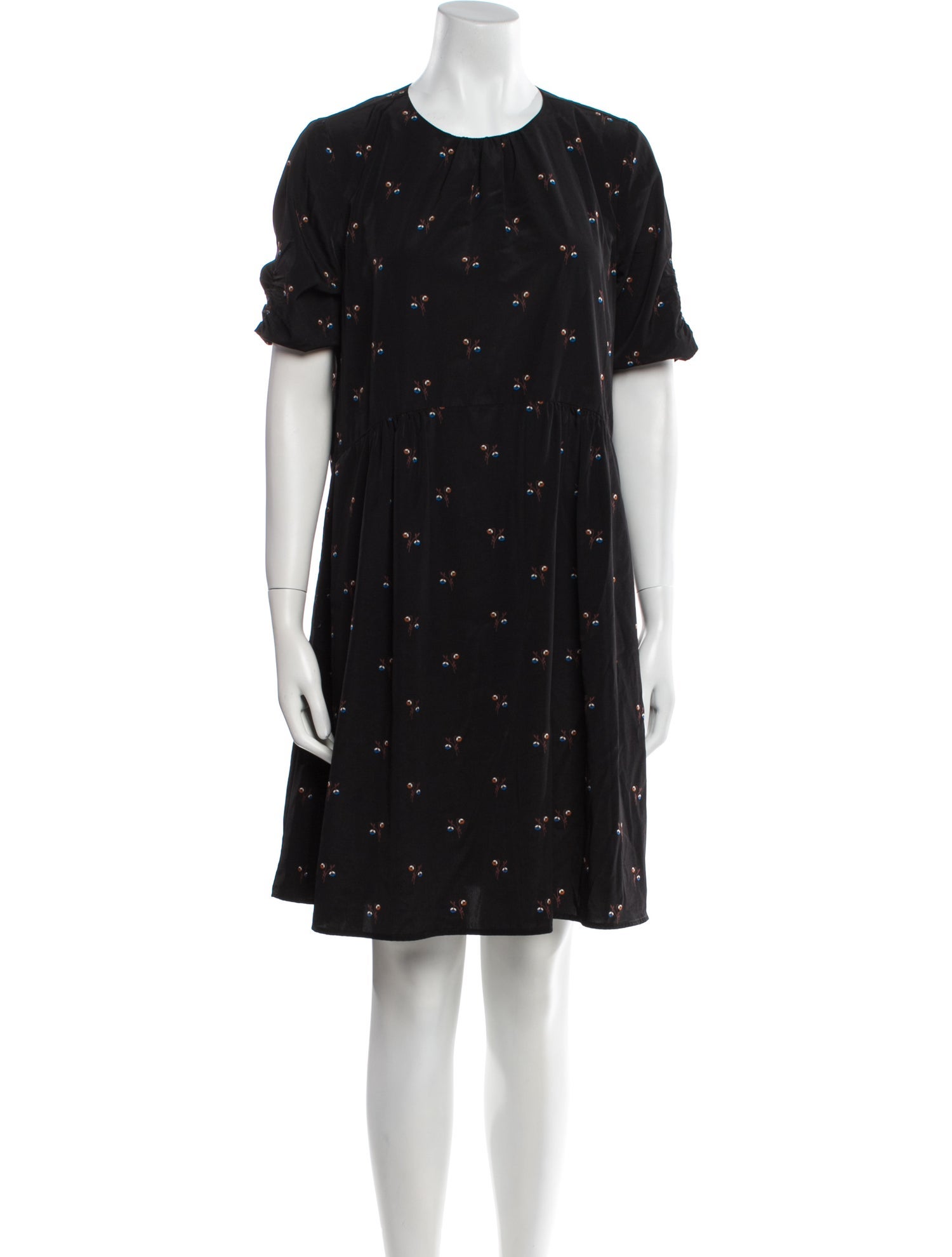 Hatch Printed Knee-Length Dress