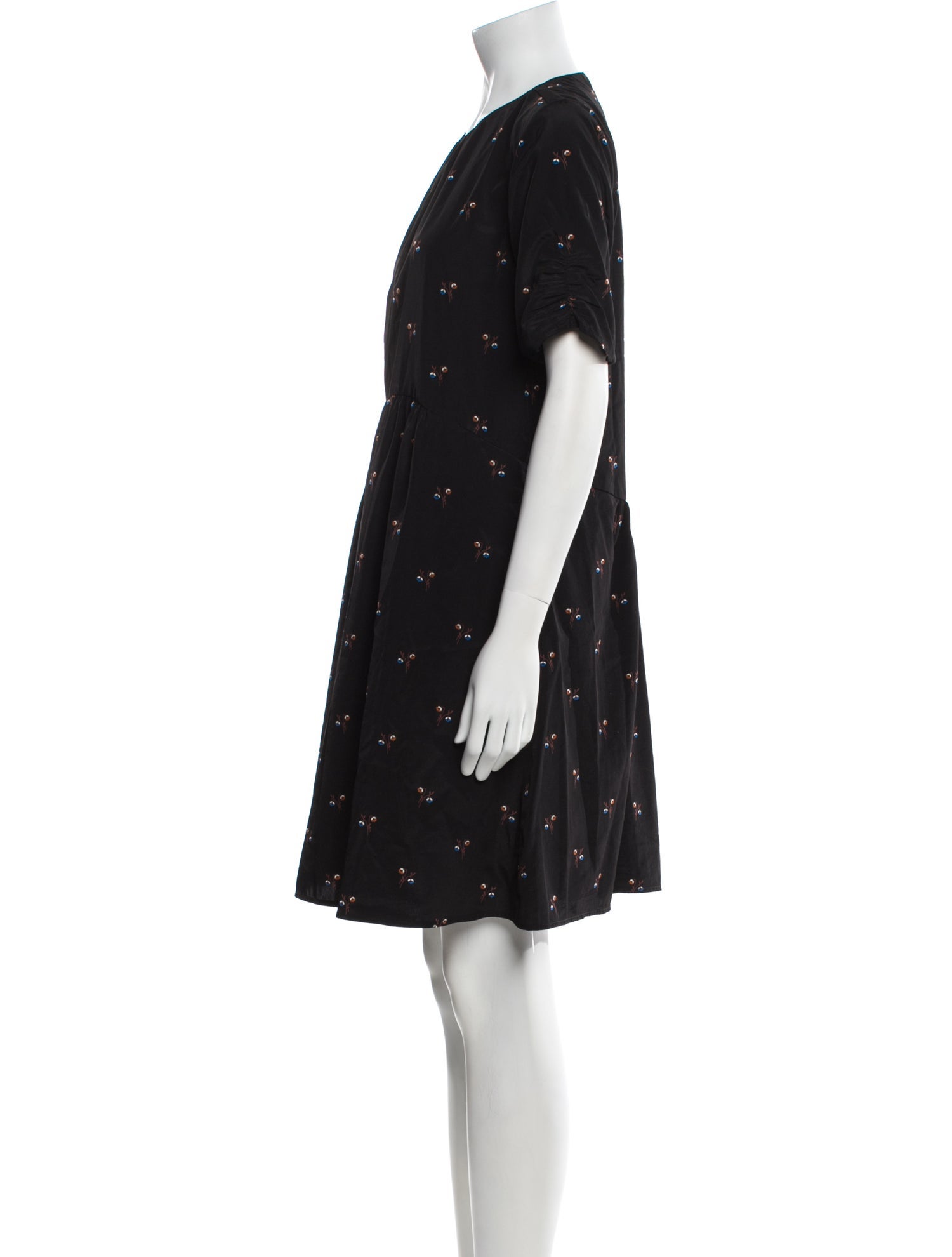 Hatch Printed Knee-Length Dress
