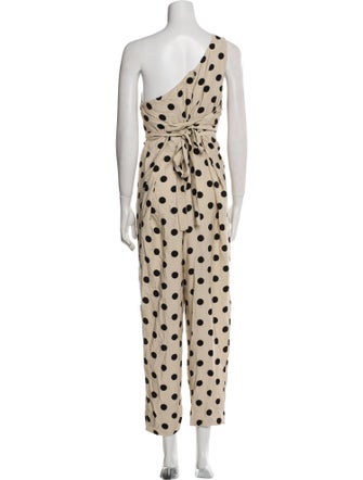 Hatch Polka Dot Print One-Shoulder Jumpsuit