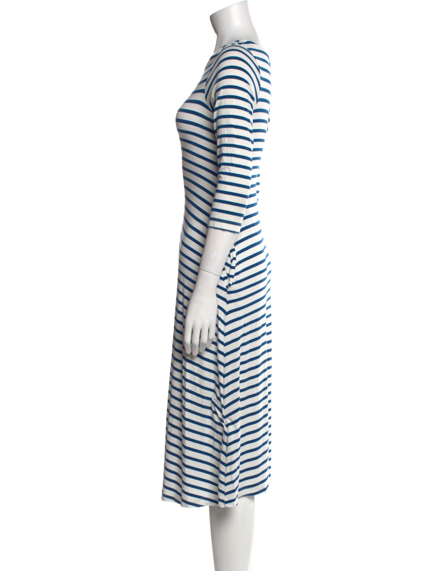 Hatch Striped Knee-Length Dress