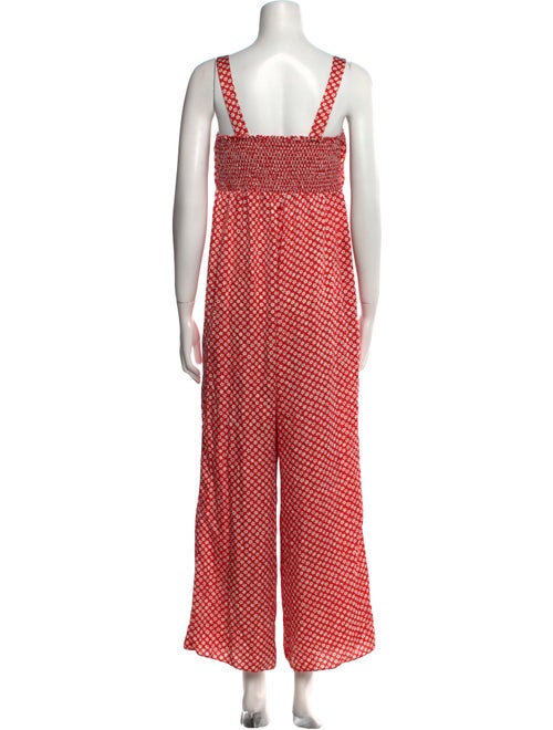 Hatch Floral Print Square Neckline Jumpsuit
