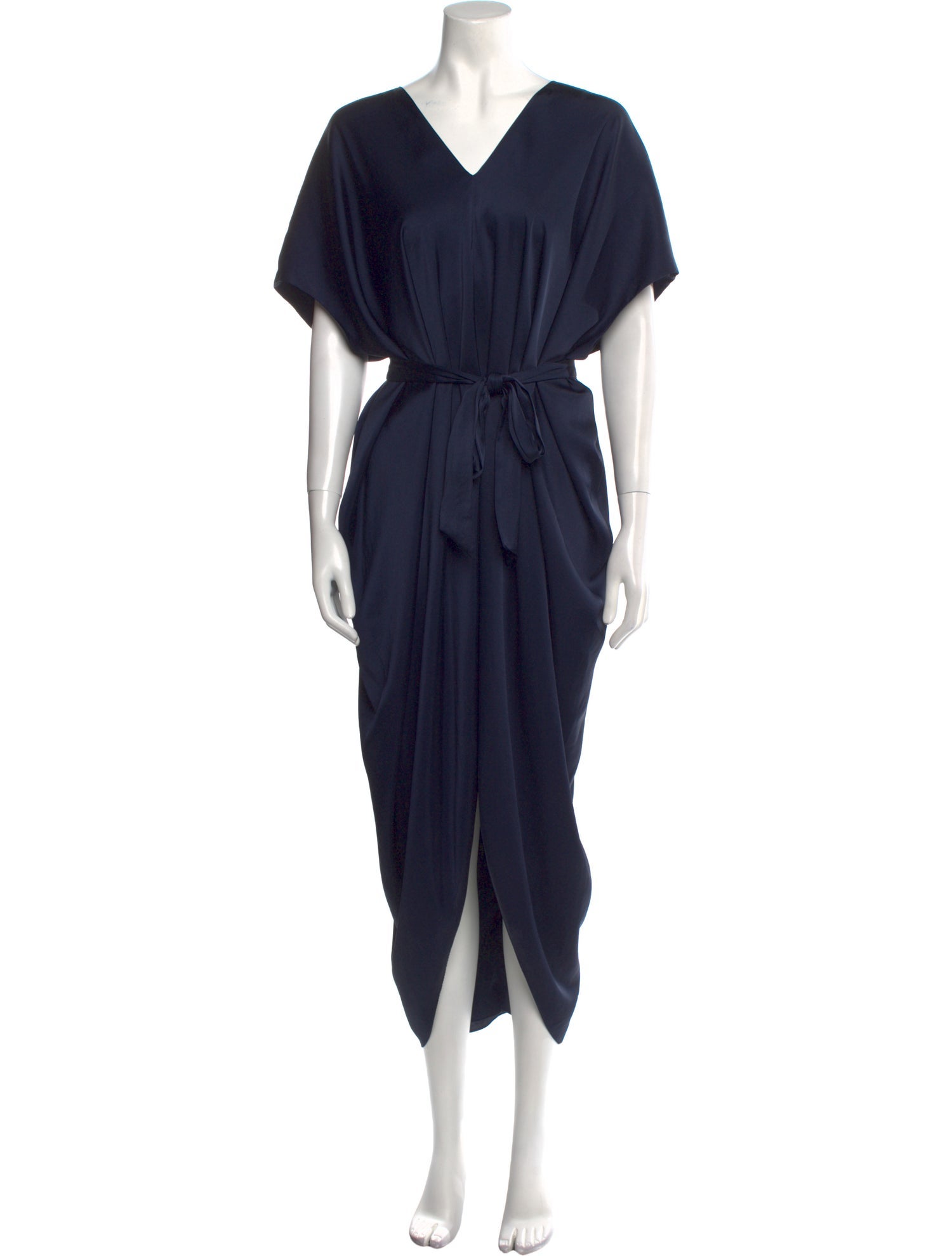 Hatch V-Neck Long Dress