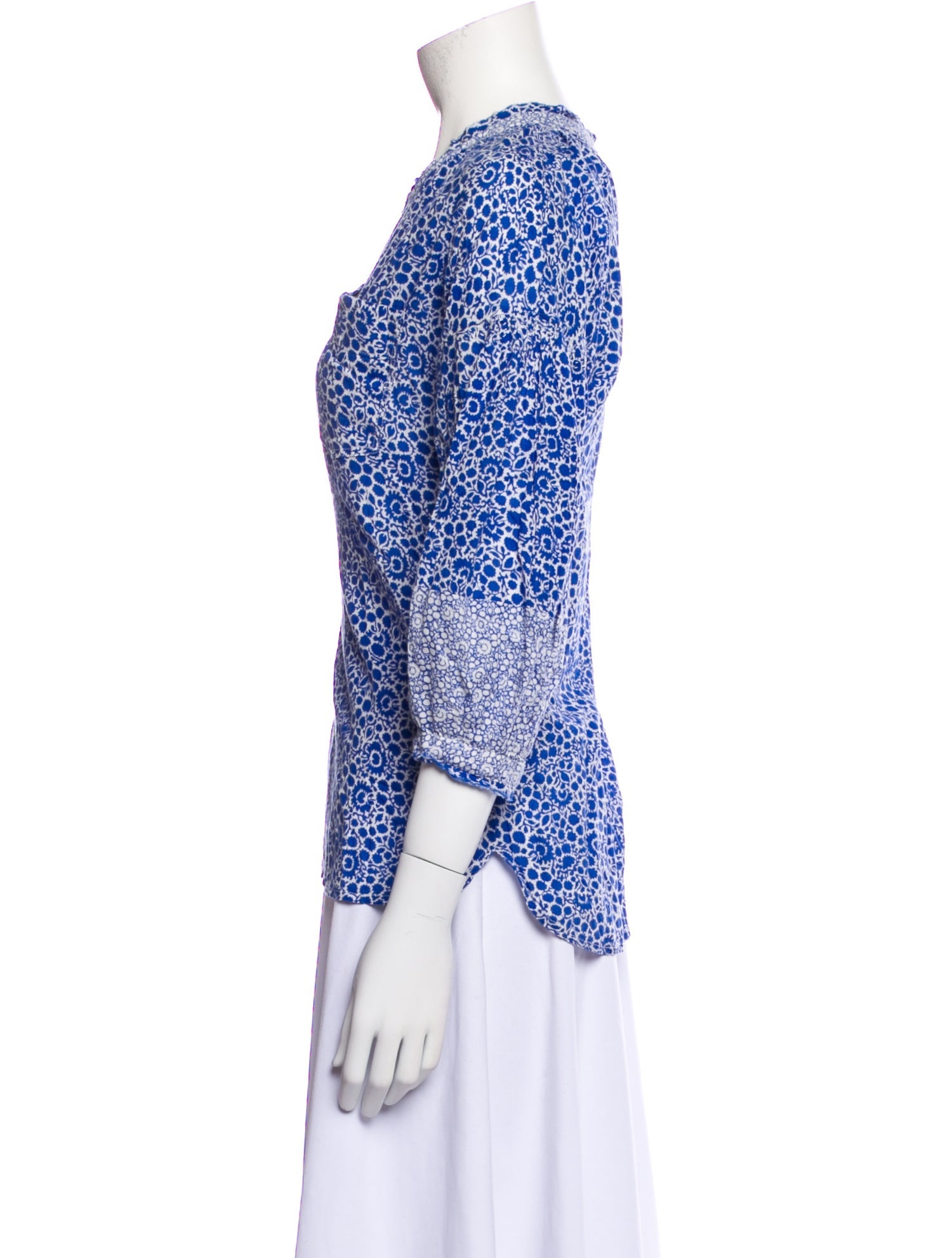 Hatch Printed V-Neck Top