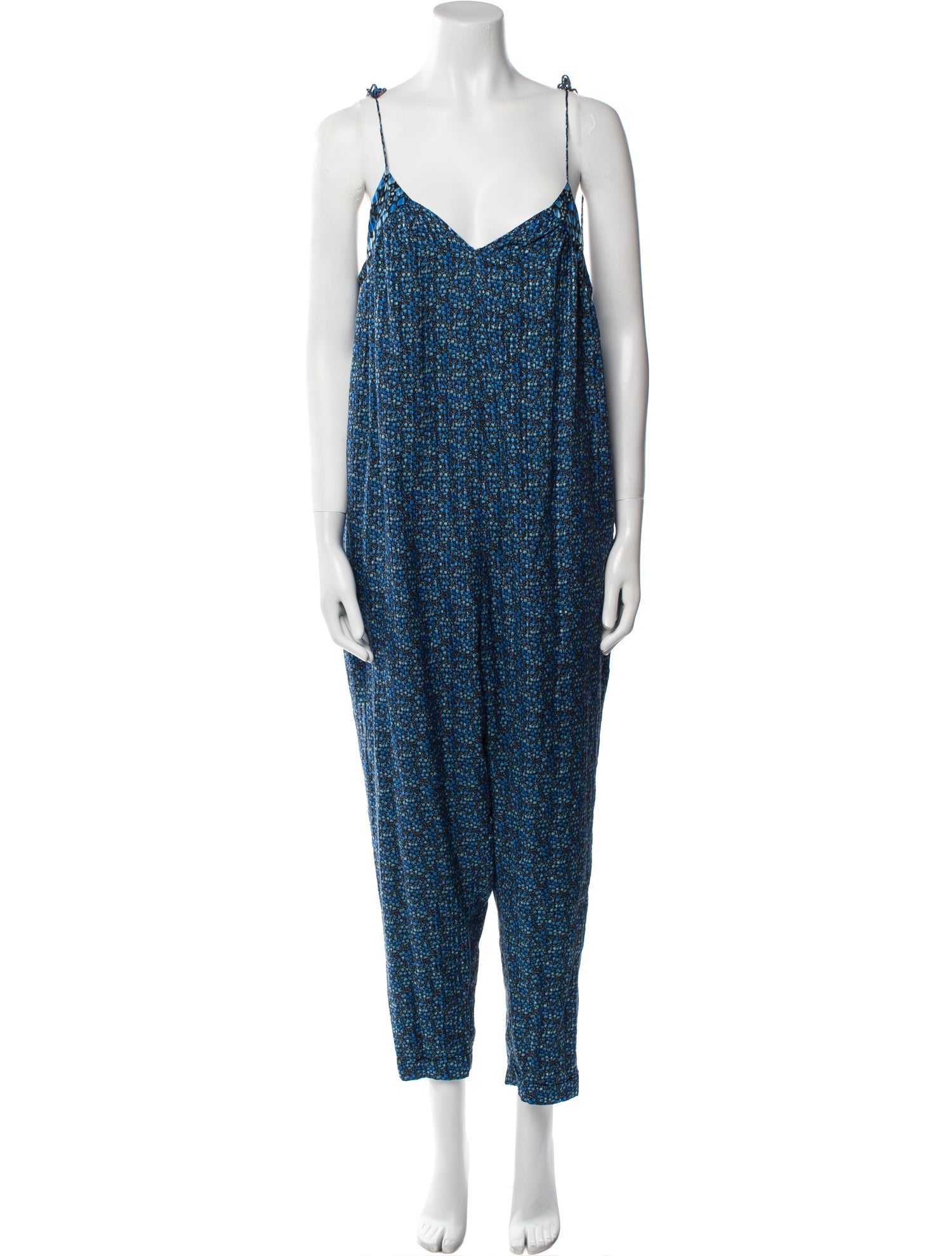 Hatch Floral Print V-Neck Jumpsuit