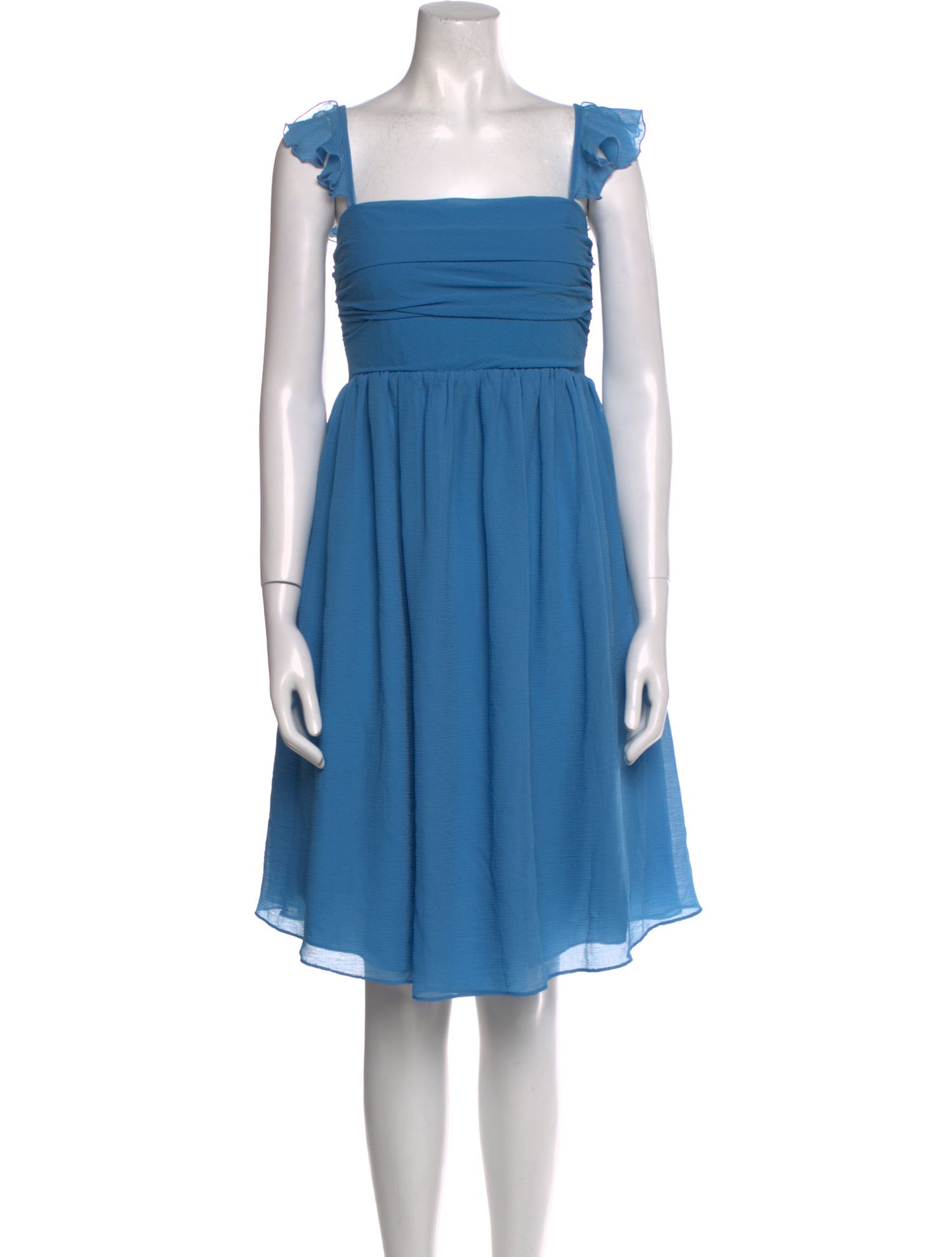 Hatch Square Neckline Knee-Length Dress