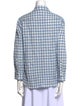 Hatch Plaid Print Long Sleeve Button-Up Top