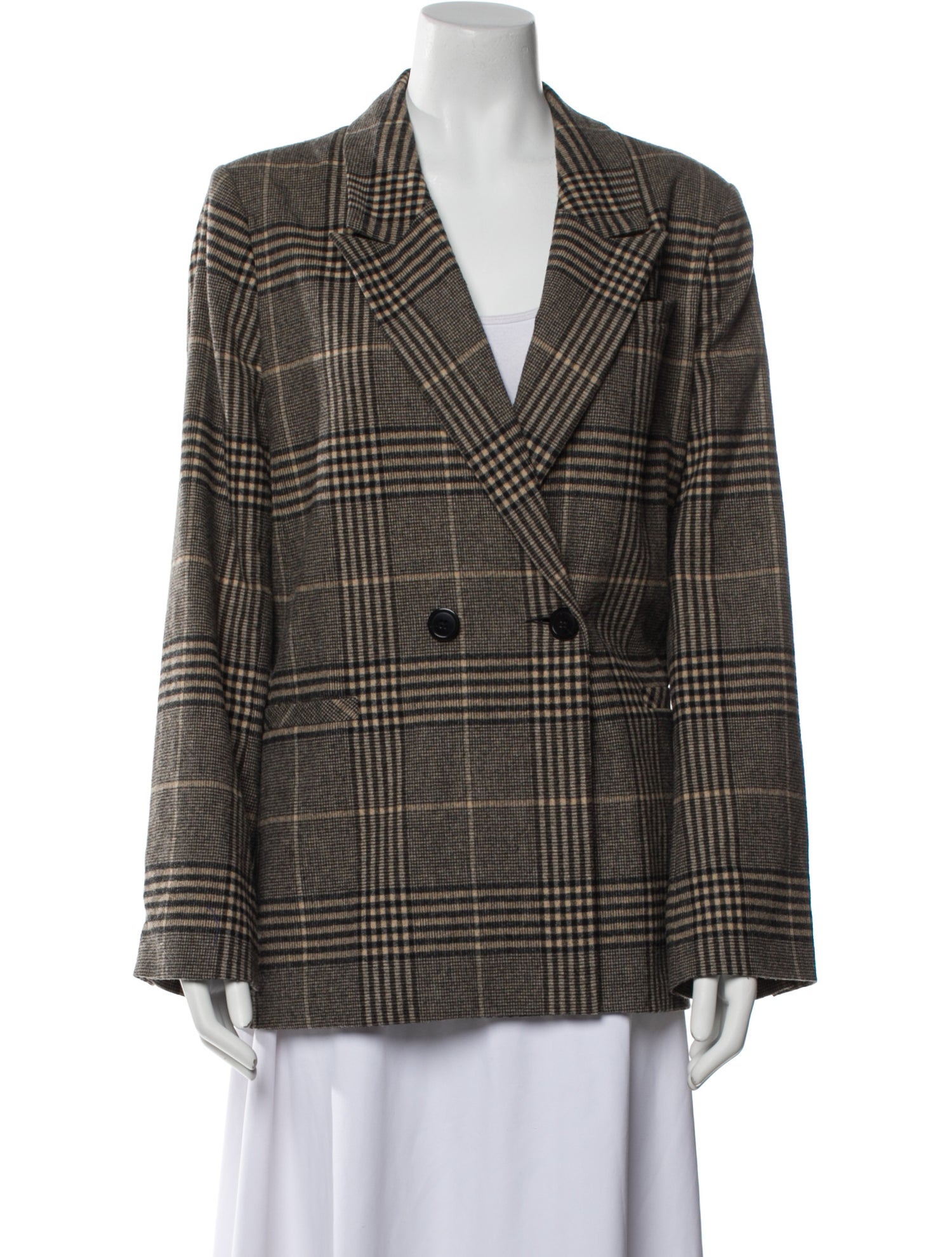 Hatch Plaid Print Blazer