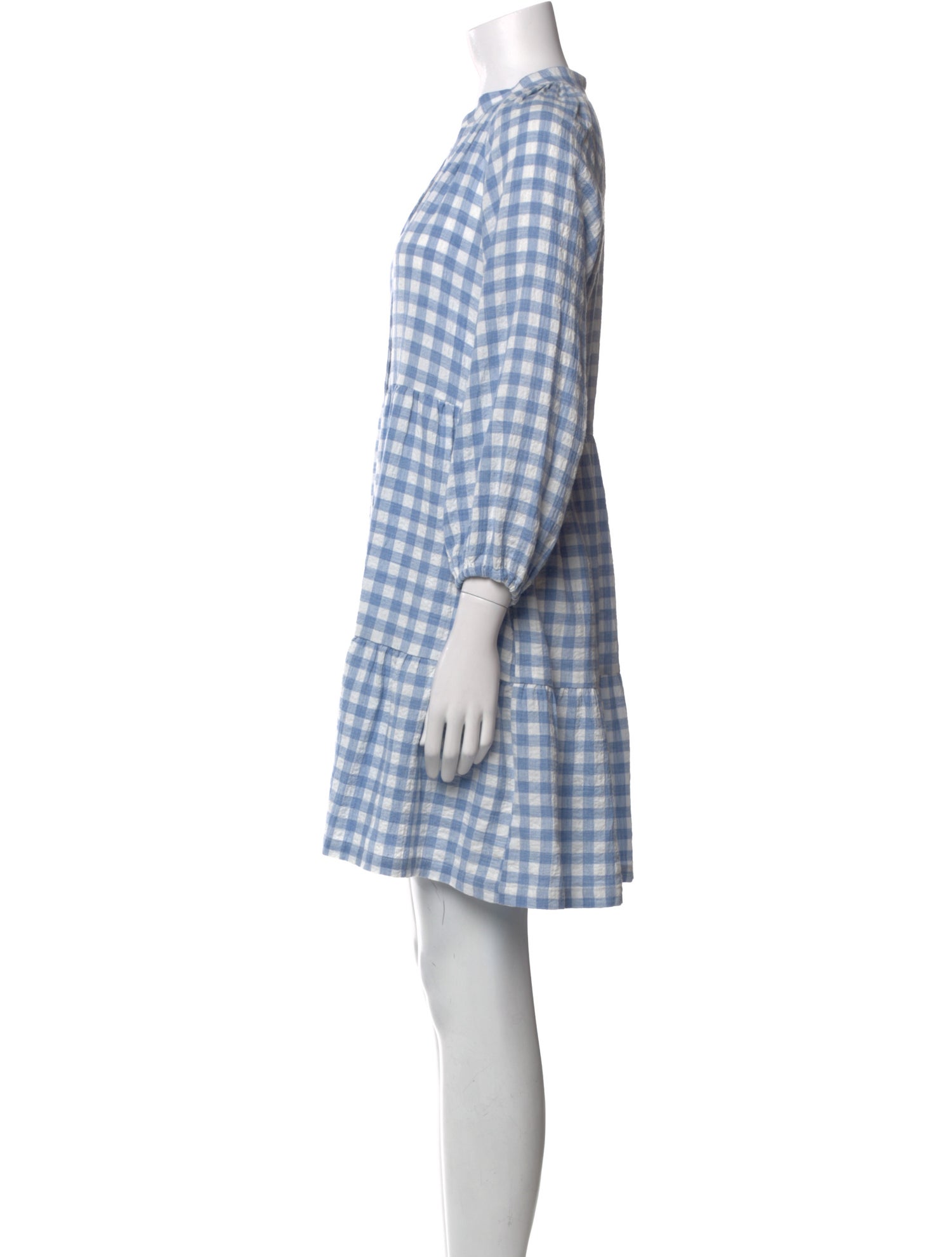 Hatch Plaid Print Mini Dress