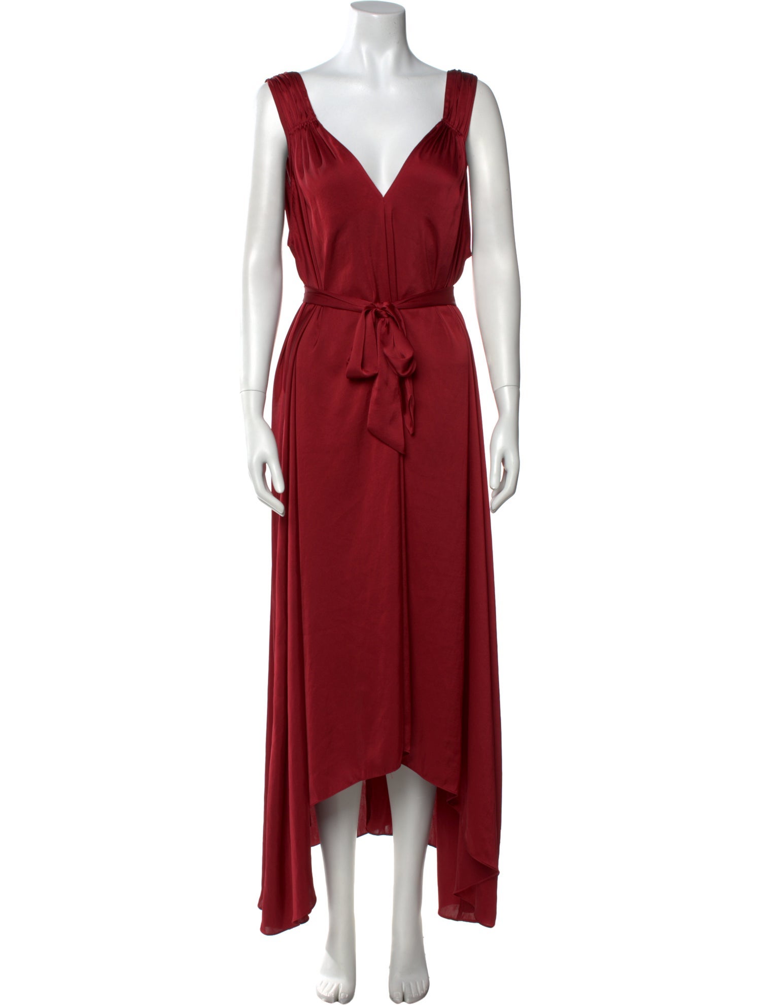 Hatch V-Neck Long Dress