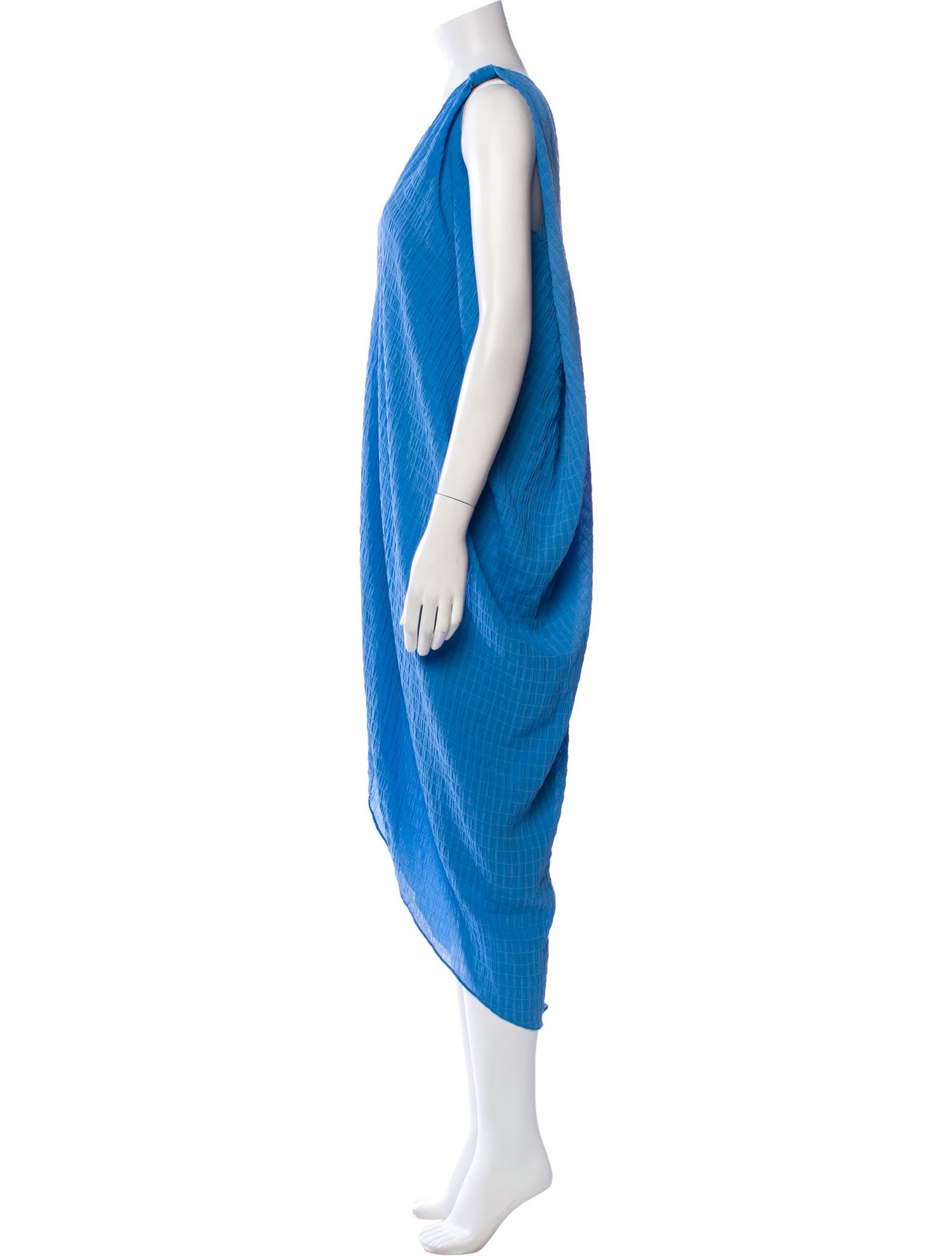 Hatch V-Neck Long Dress