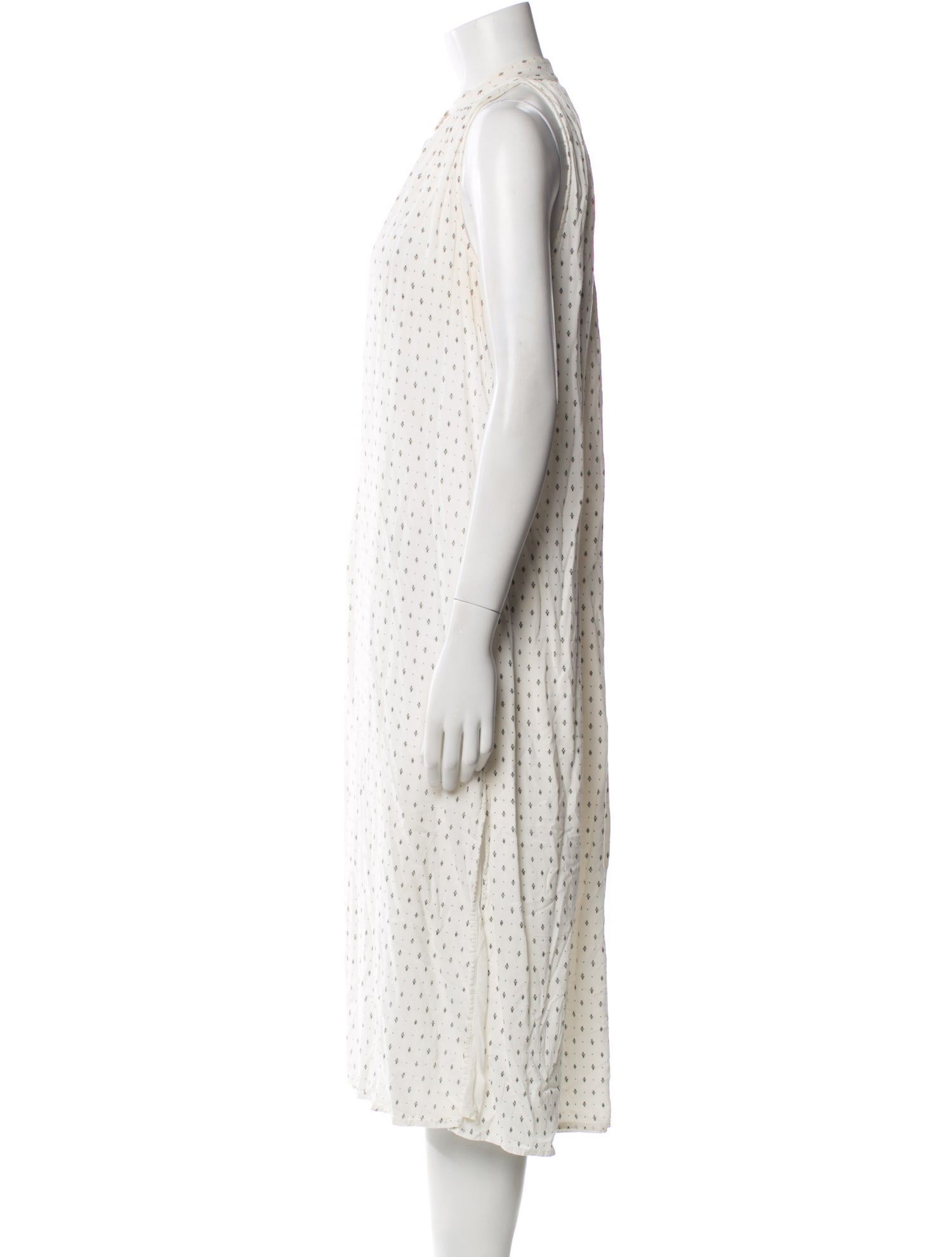 Hatch Polka Dot Print Midi Length Dress