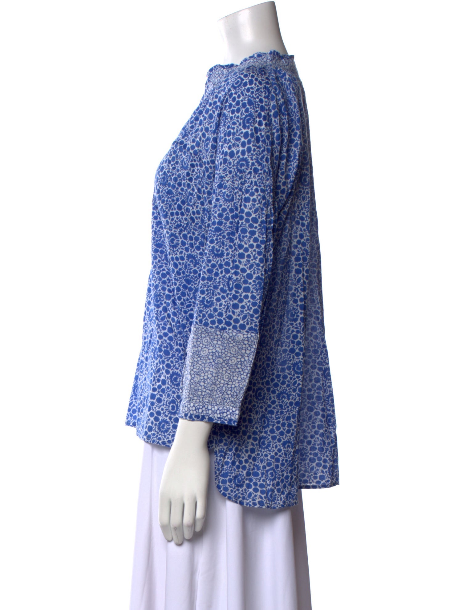 Hatch Printed V-Neck Blouse