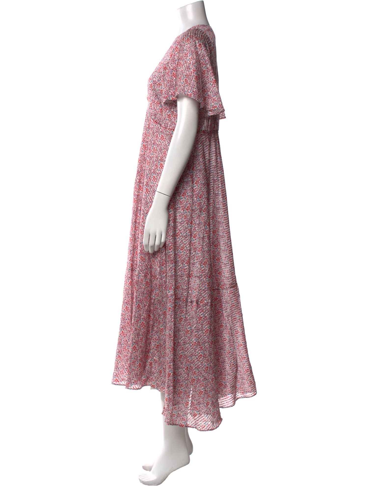 Hatch Floral Print Long Dress