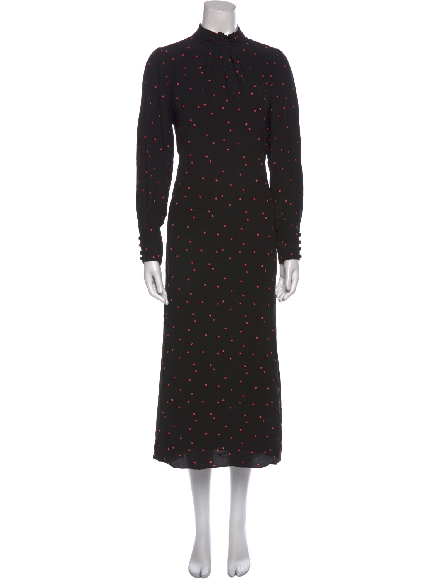 Hatch Polka Dot Print Long Dress