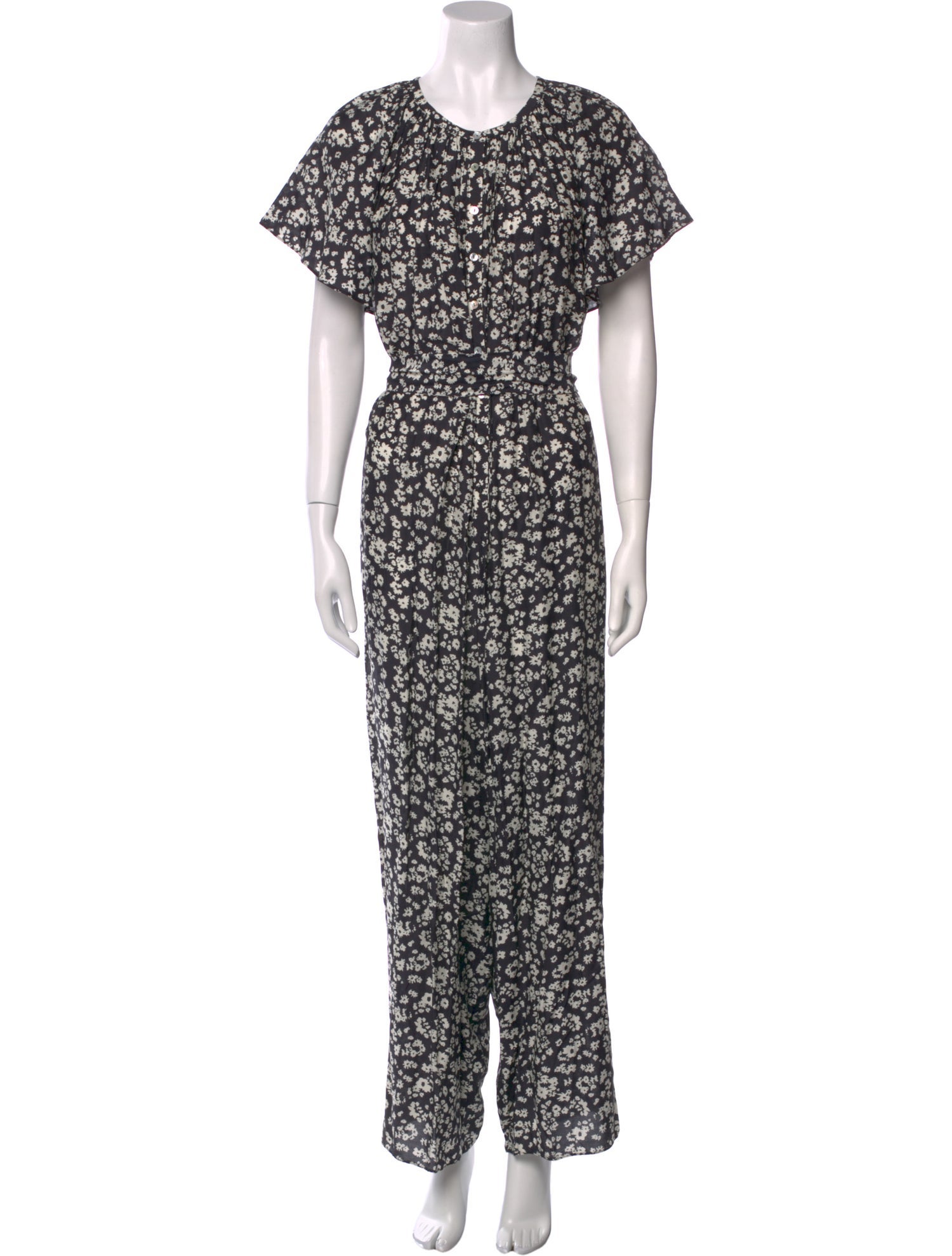 Hatch Floral Print Crew Neck Jumpsuit