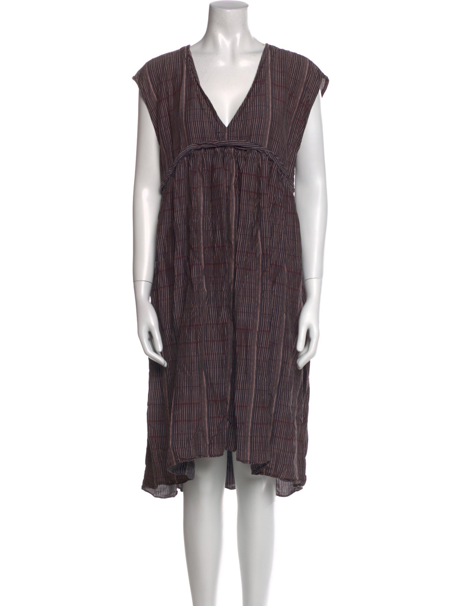 Hatch Striped Knee-Length Dress