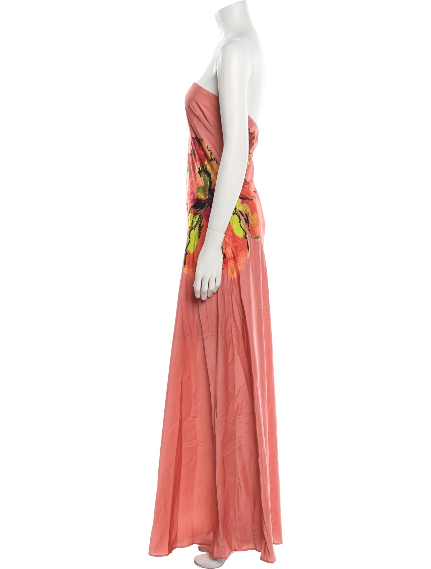 Hatch Floral Print Long Dress