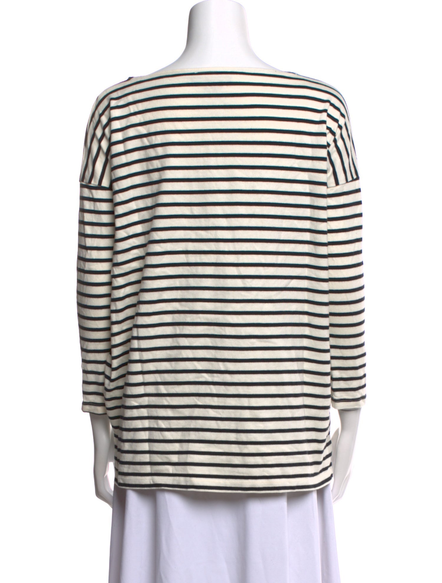Hatch Striped Bateau Neckline Top