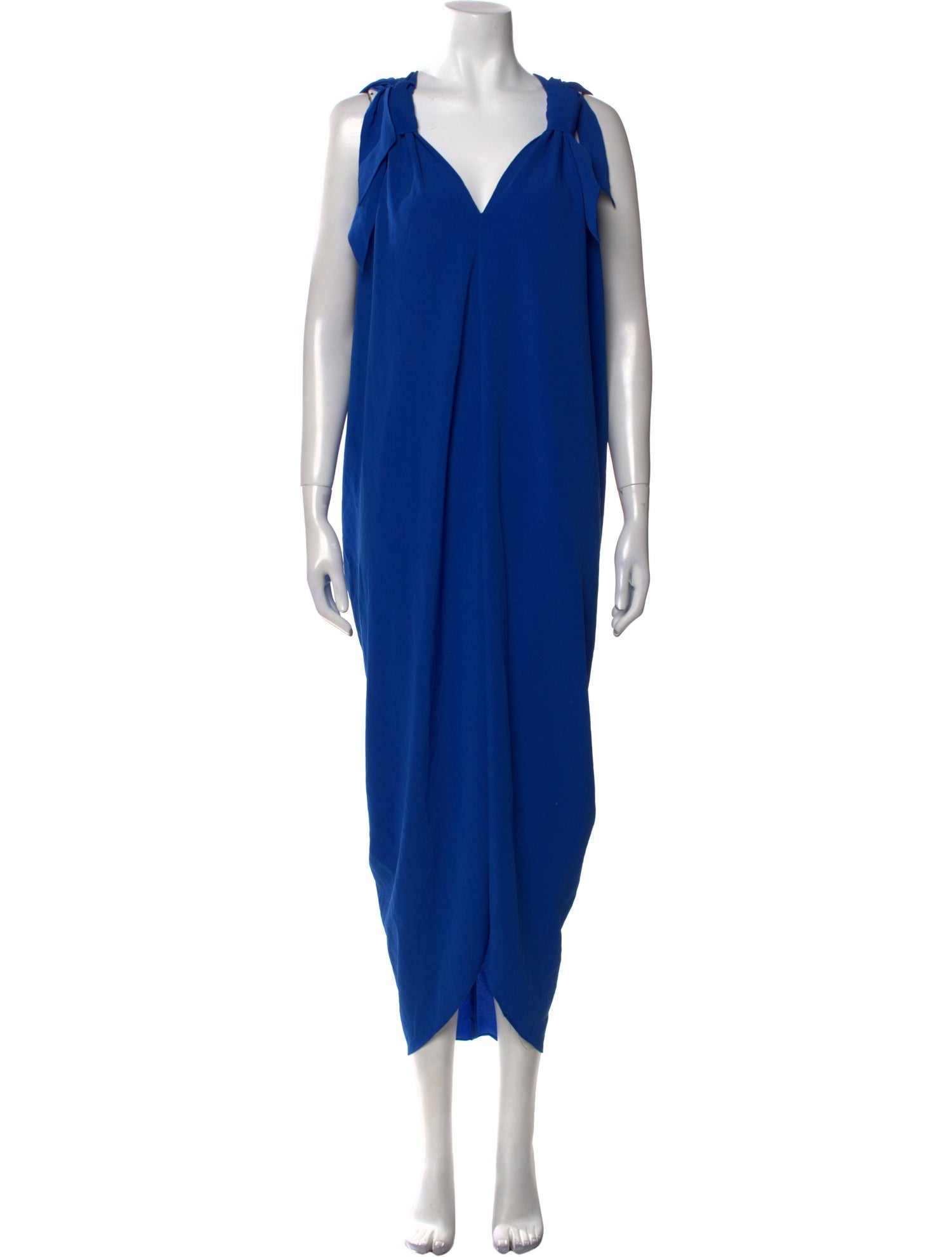 Hatch V-Neck Long Dress