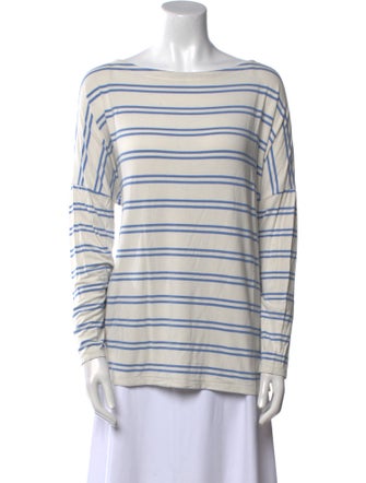 Hatch Striped Bateau Neckline Top