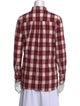 Hatch Plaid Print Long Sleeve Button-Up Top