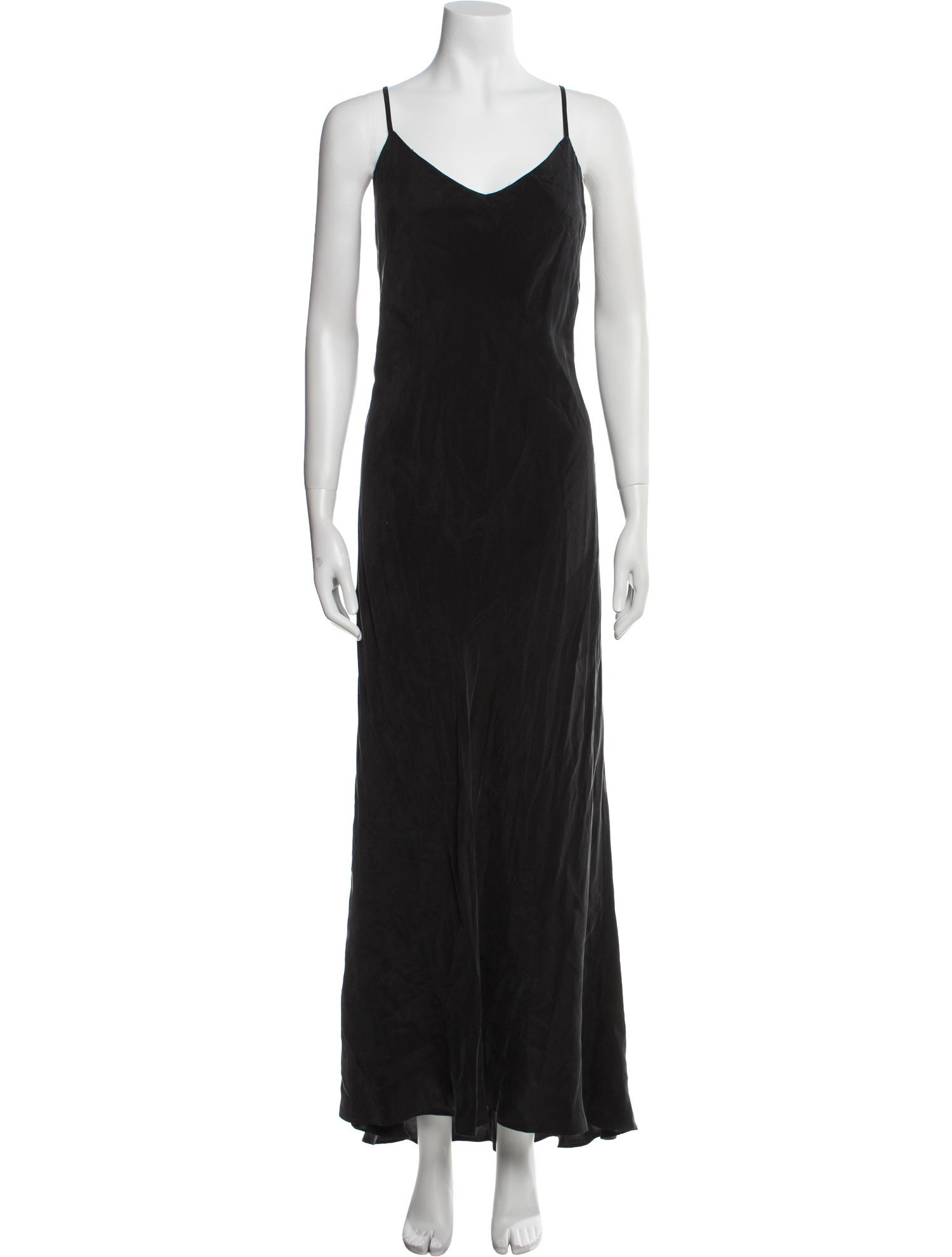 Hatch V-Neck Long Dress