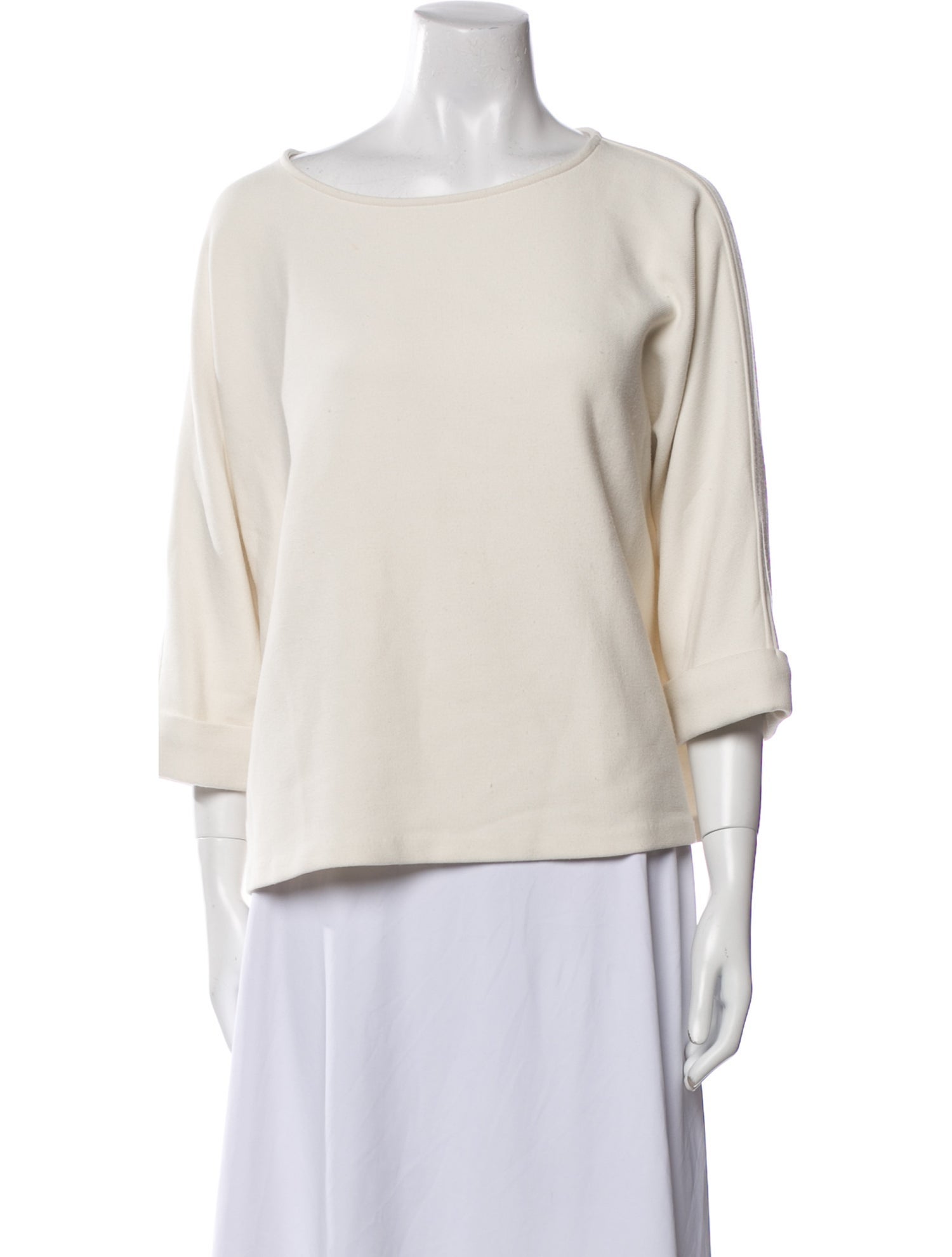 Hatch Bateau Neckline Three-Quarter Sleeve Sweatshirt