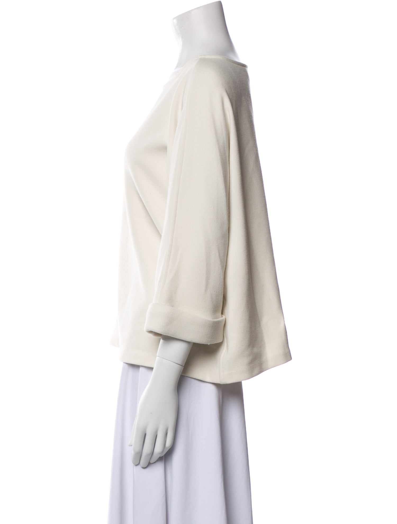 Hatch Bateau Neckline Three-Quarter Sleeve Sweatshirt