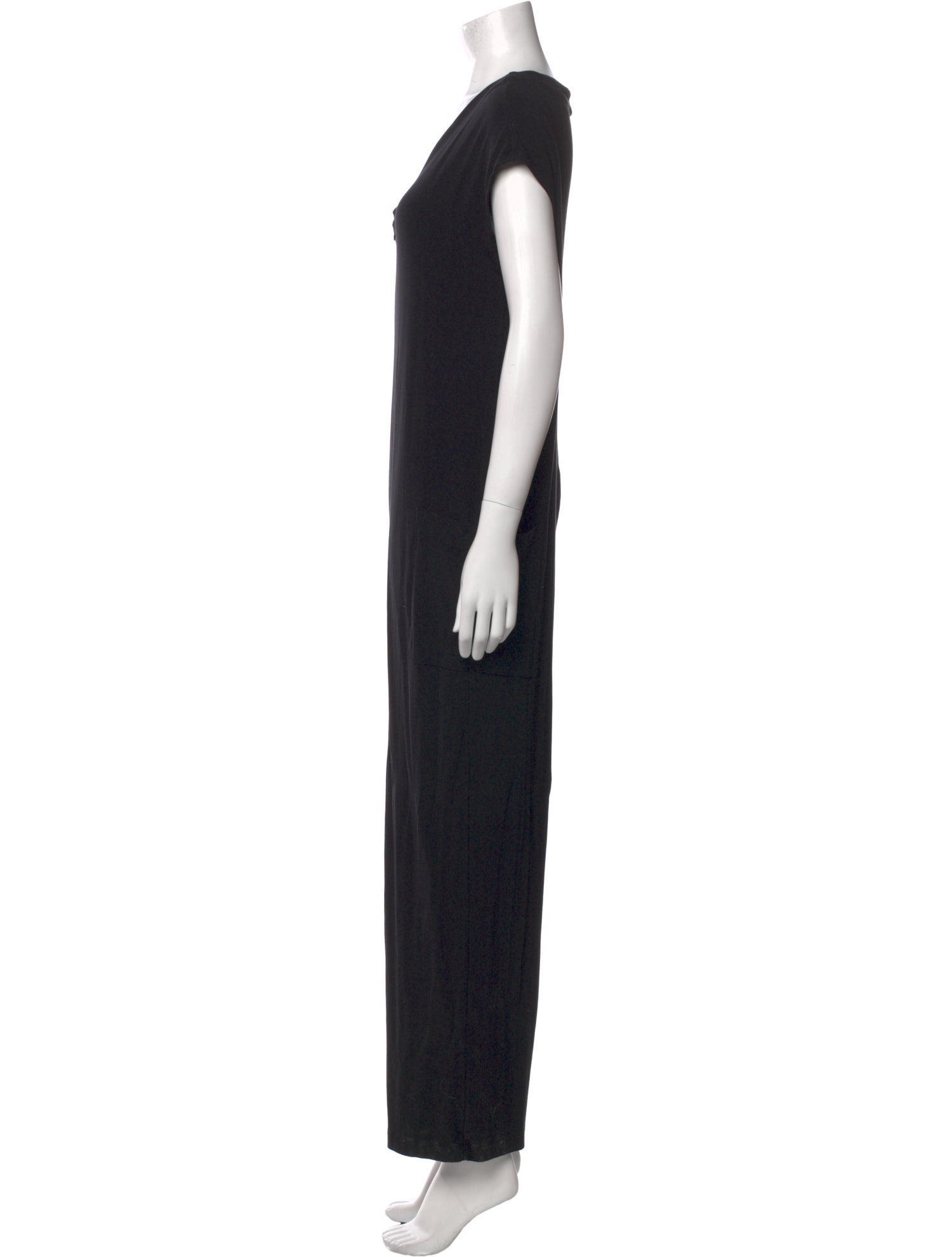 Hatch V-Neck Long Dress