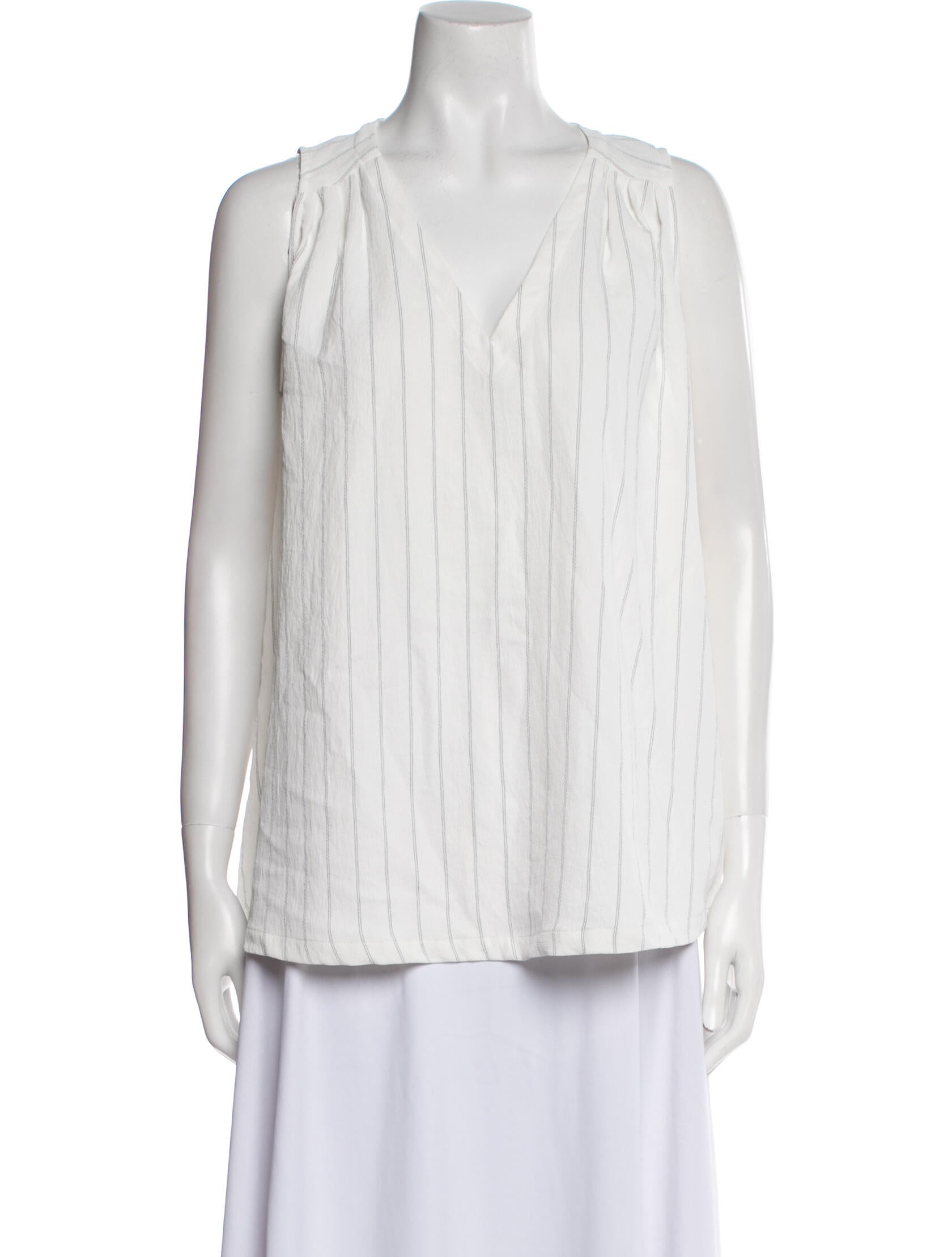 Hatch Striped V-Neck Blouse