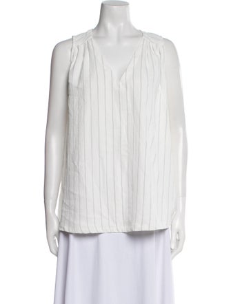 Hatch Striped V-Neck Blouse