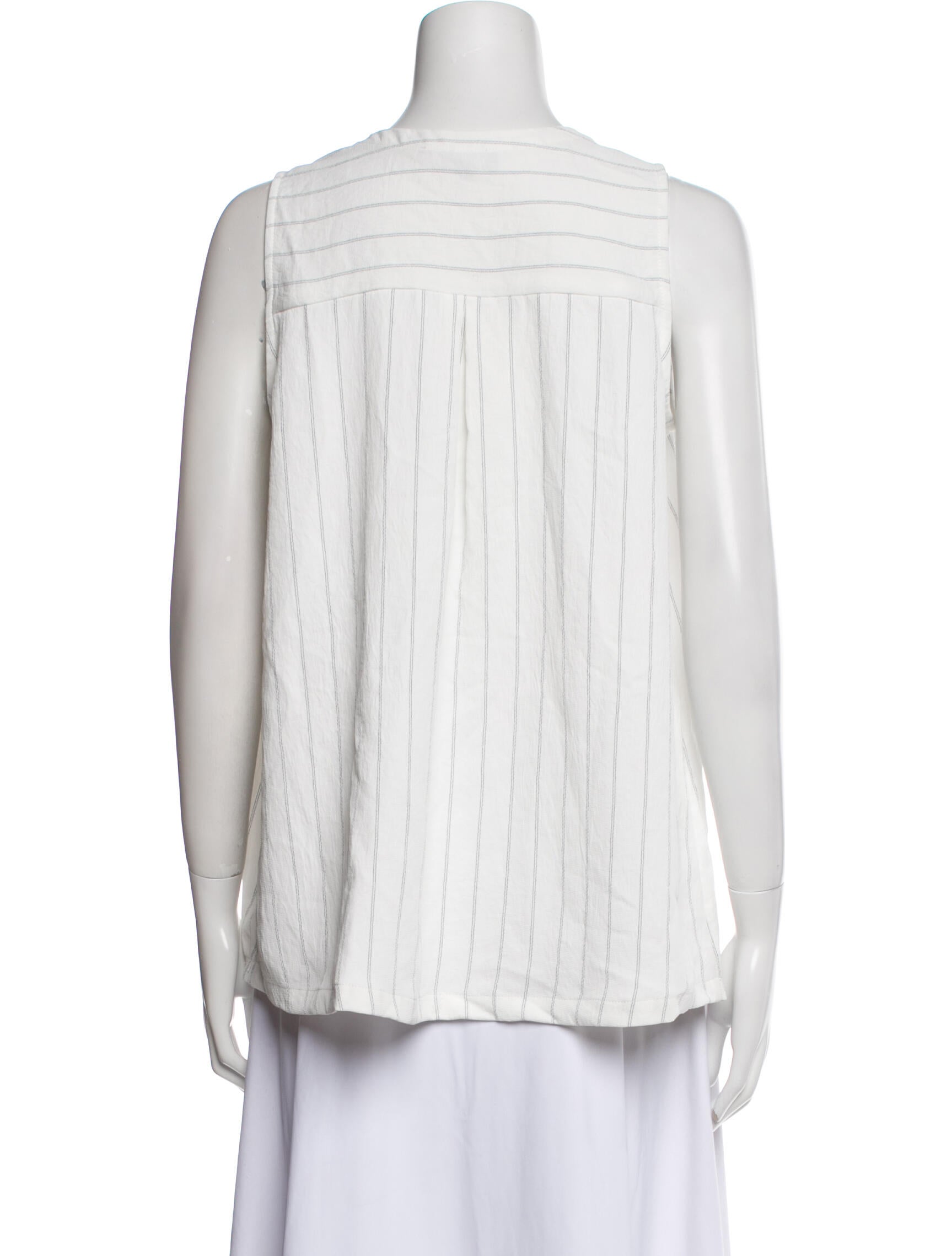 Hatch Striped V-Neck Blouse