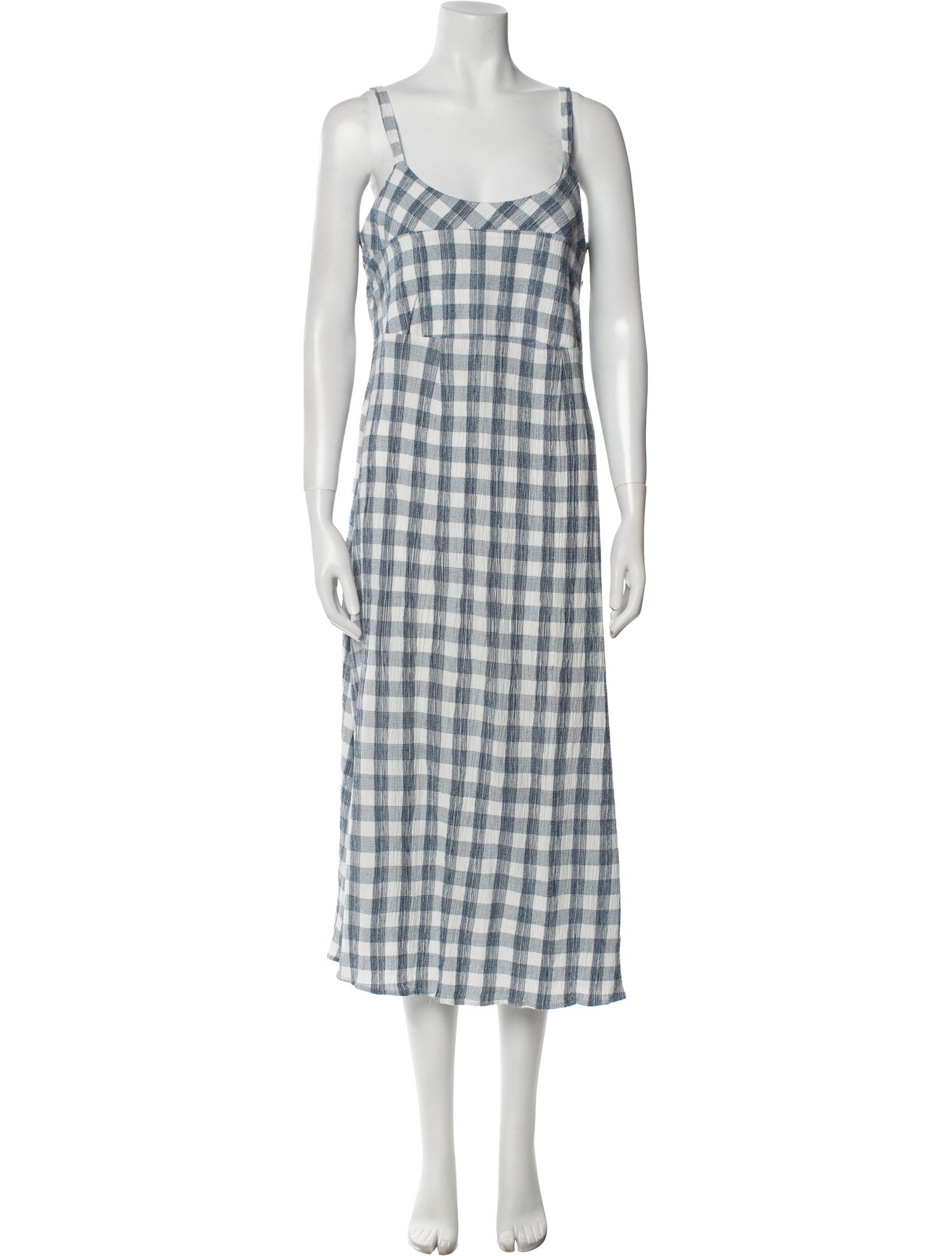 Hatch Plaid Print Knee-Length Dress