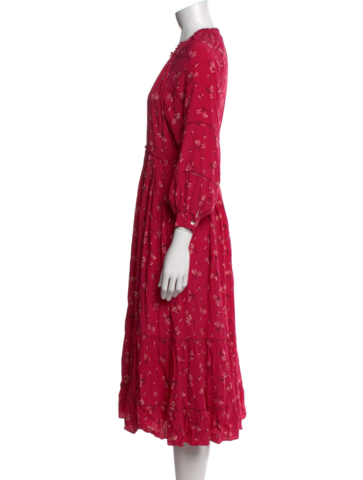 Hatch Floral Print Midi Length Dress