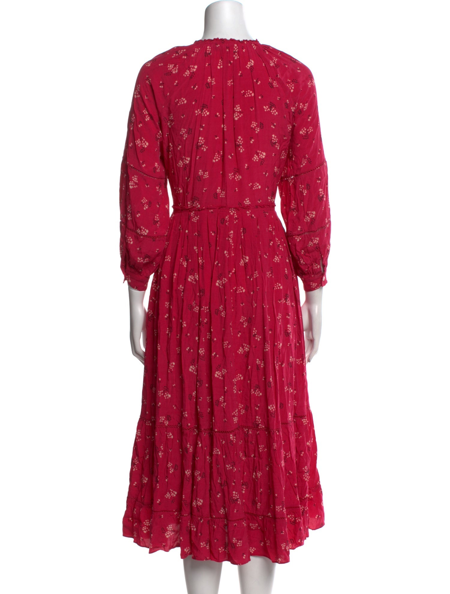 Hatch Floral Print Midi Length Dress