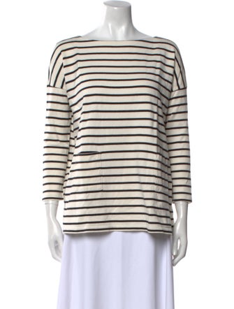 Hatch Striped Bateau Neckline Top