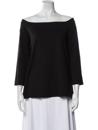 Hatch Off-The-Shoulder Three-Quarter Sleeve Blouse
