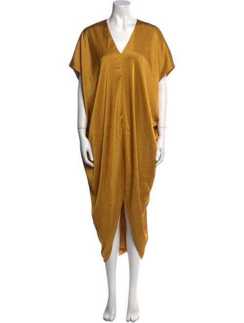 Hatch V-Neck Long Dress