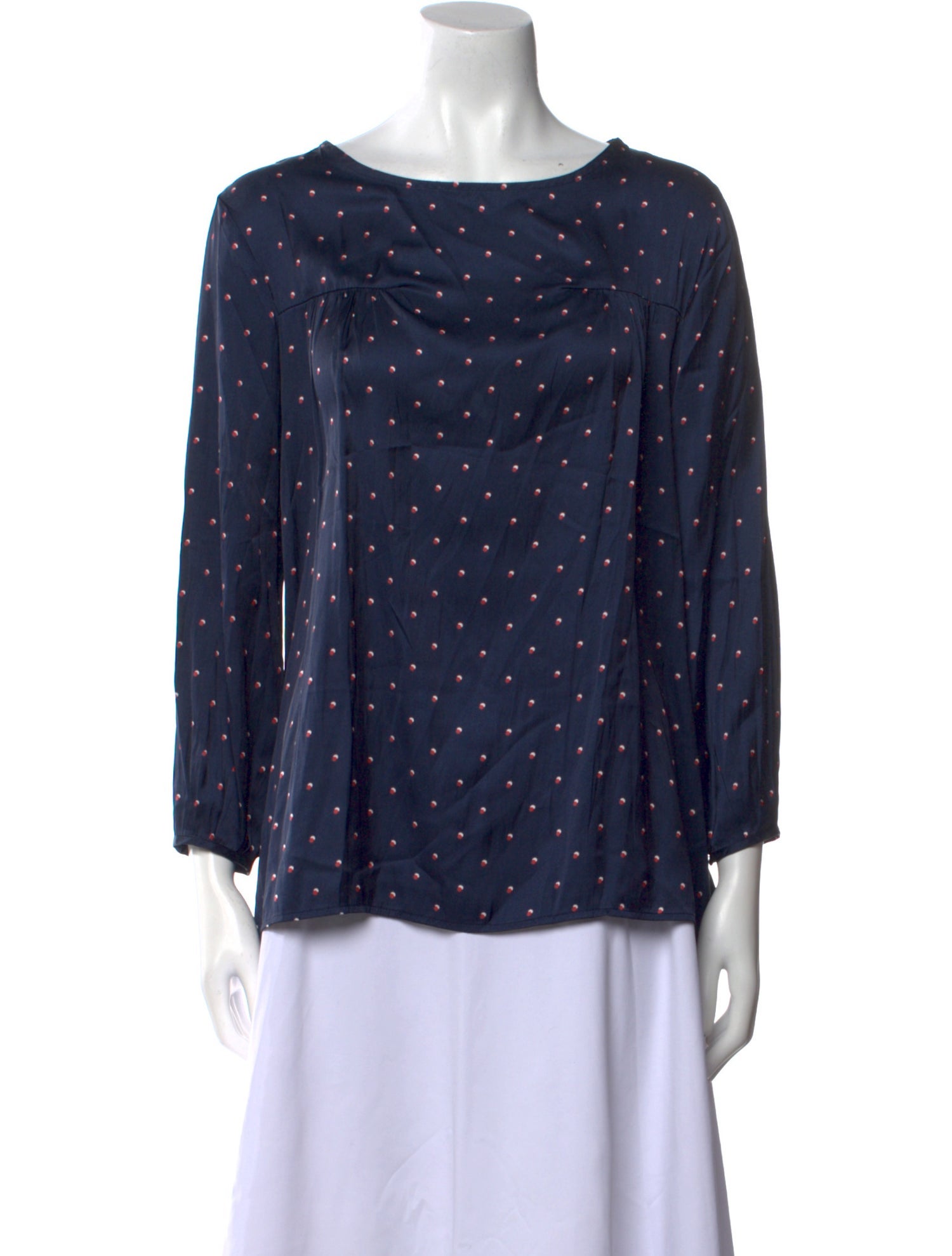 Hatch Polka Dot Print Bateau Neckline Blouse