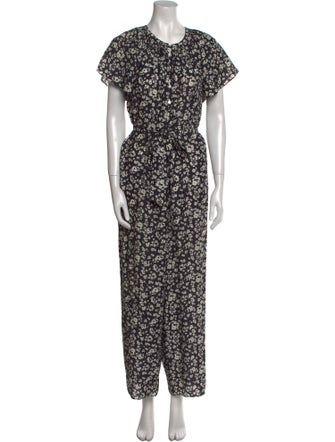 Hatch Floral Print Crew Neck Jumpsuit