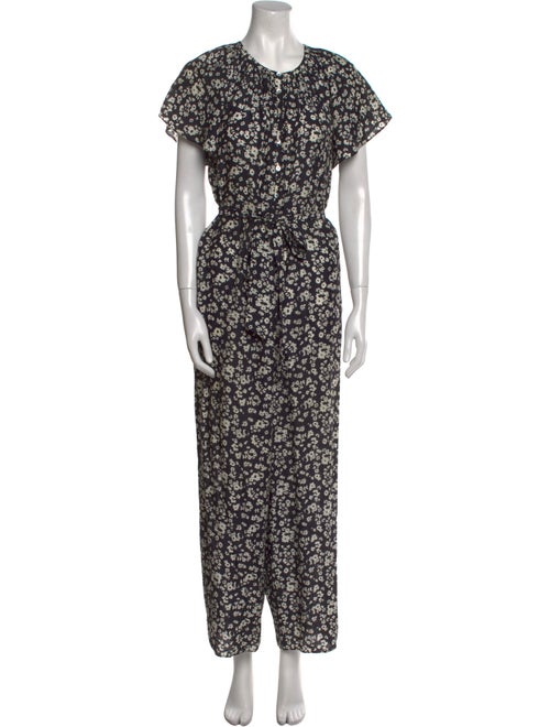 Hatch Floral Print Crew Neck Jumpsuit