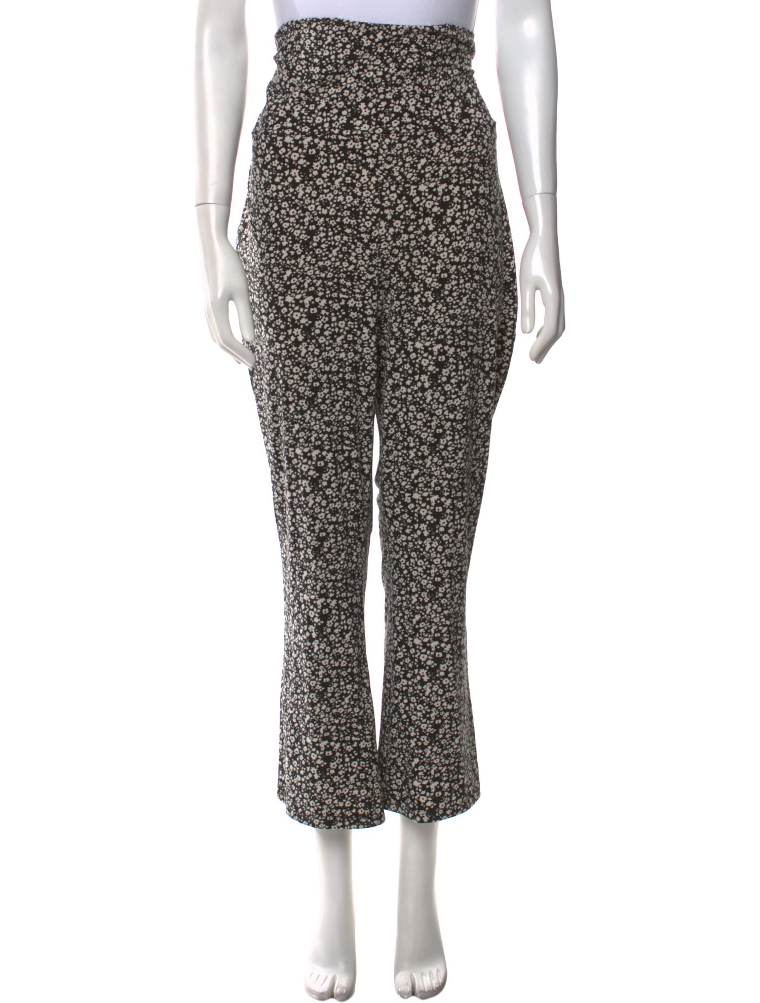 Hatch Floral Print Wide Leg Pants