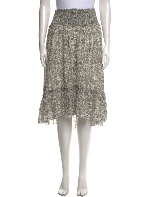 Hatch Floral Print Midi Length Skirt