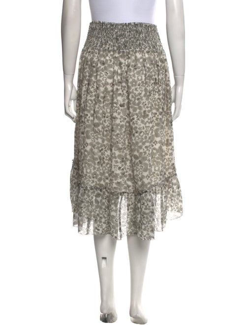 Hatch Floral Print Midi Length Skirt