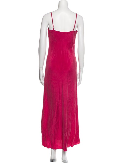 Hatch V-Neck Long Dress